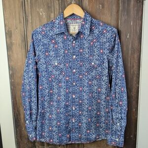Panhandle Rough Stock Pearl Snap Shirt | Western Paisley Rodeo Cowboy | Size M
